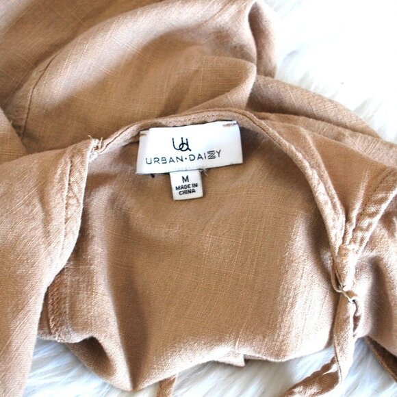 Urban Daizy Tank Blouse Cropped Tan M - Picture 3 of 3